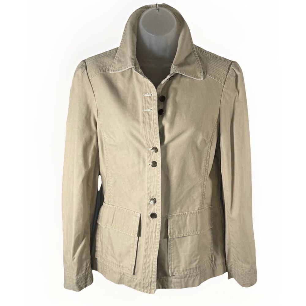 i.e. Relaxed Vintage Cotton Jacket khaki tan M southwestern Cowgirl Chic 88-17